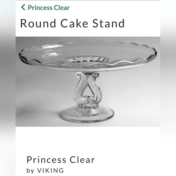 Viking 11" Princess Clear Glossy Thick Glass Cake Stand Vintage - Picture 8 of 8